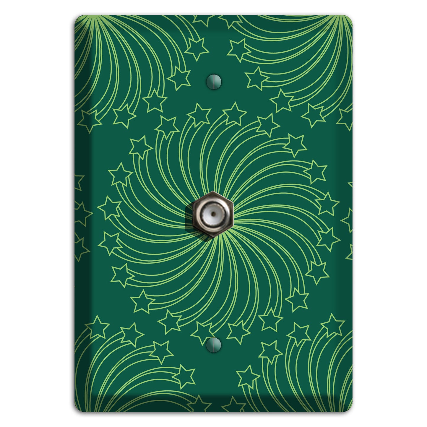 Multi Green Star Swirl Cable Wallplate