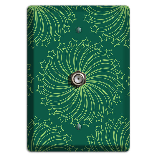 Multi Green Star Swirl Cable Wallplate