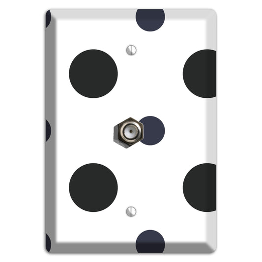 Black Multi Medium Polka Dots Cable Wallplate