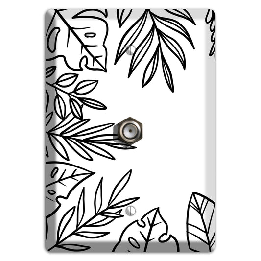 Hand-Drawn Leaves 4 Cable Wallplate