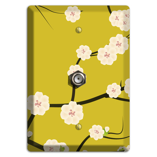 Yellow Chery Blossoms Cable Wallplate