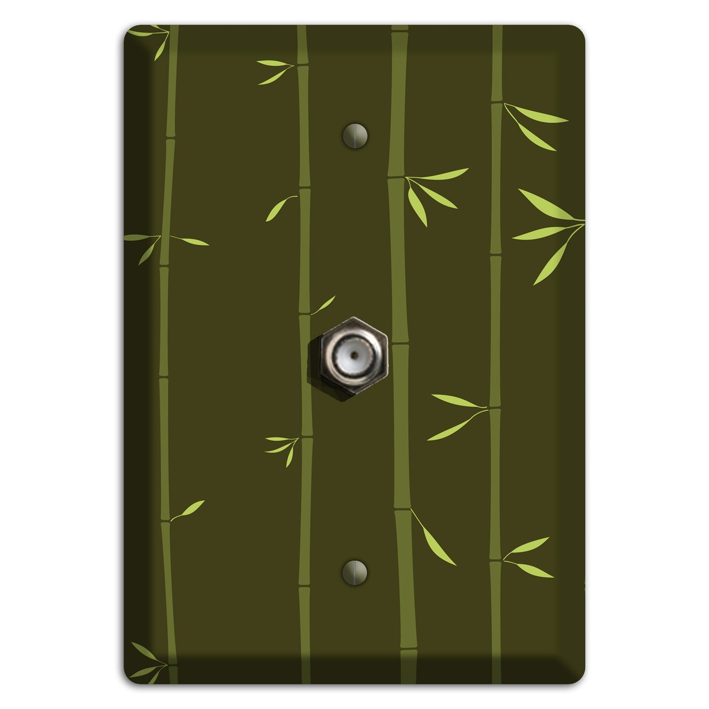 Dark Green Bamboo Cable Wallplate