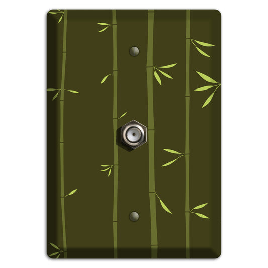 Dark Green Bamboo Cable Wallplate