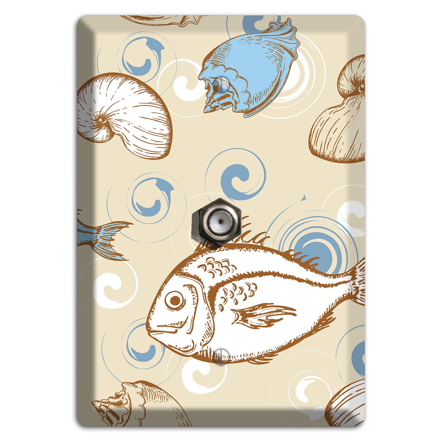 Mixed Sea Life Style 2 Cable Wallplate