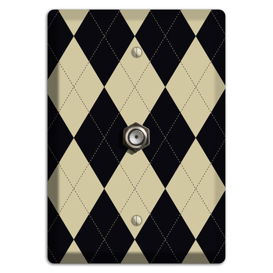 Tan and Black Argyle Cable Wallplate