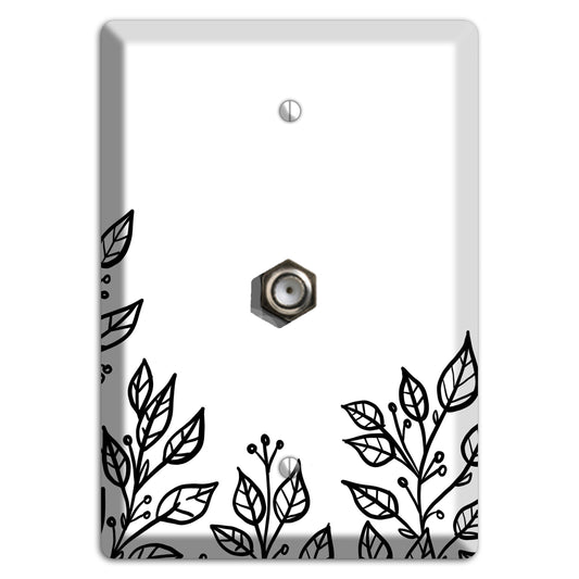 Hand-Drawn Floral 20 Cable Wallplate