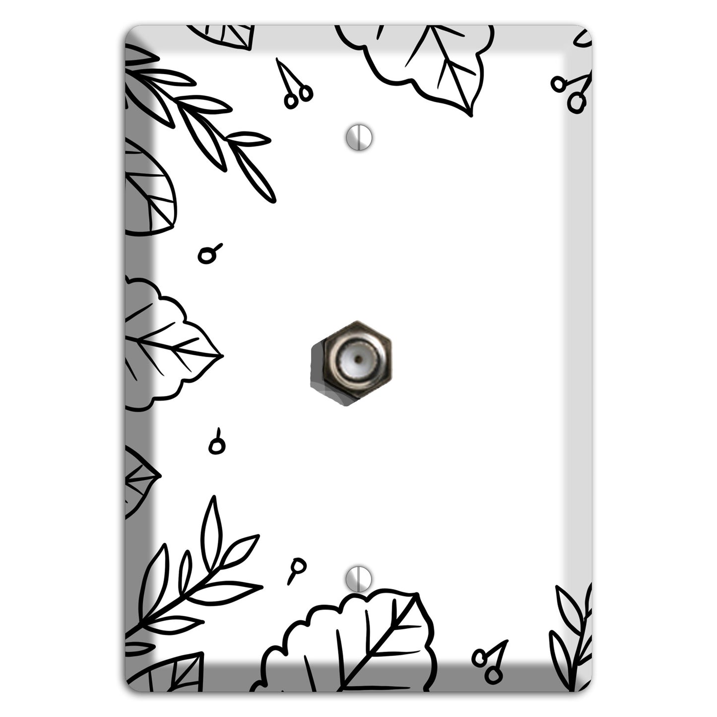 Hand-Drawn Floral 34 Cable Wallplate