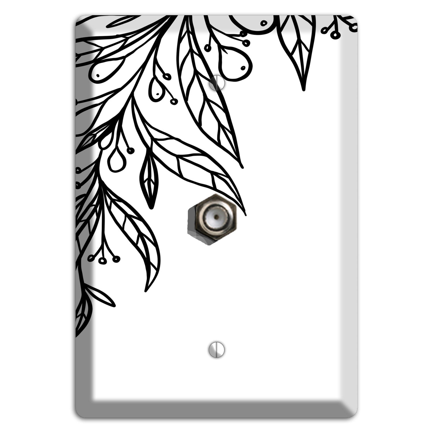 Hand-Drawn Floral 23 Cable Wallplate