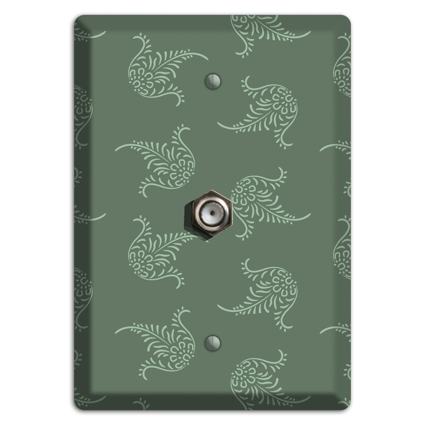 Moss Trefoil Cartouche Cable Wallplate