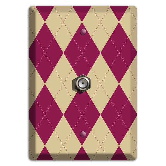 Red and Tan Argyle Cable Wallplate