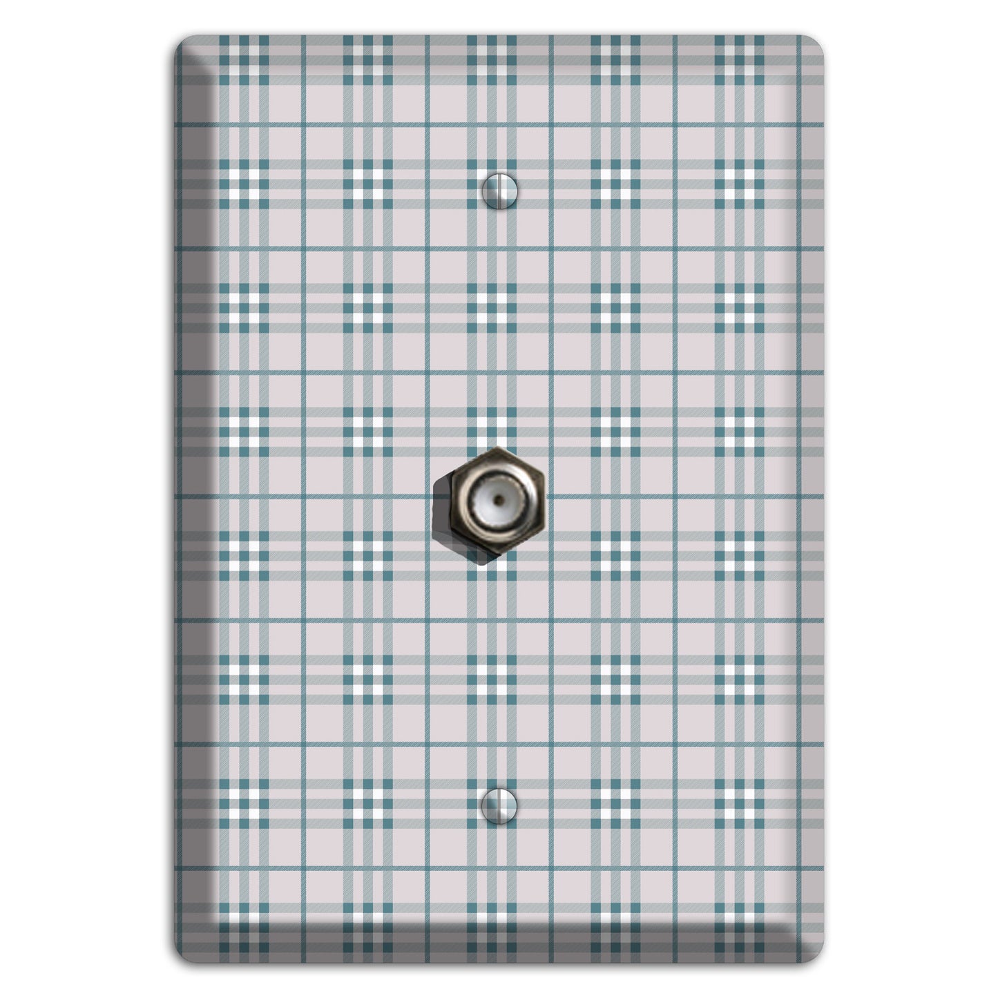 Multi Grey Plaid Cable Wallplate