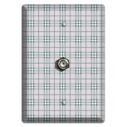 Multi Grey Plaid Cable Wallplate