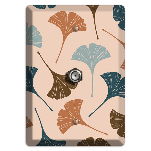 Blush Ginkgo Leaves Cable Wallplate