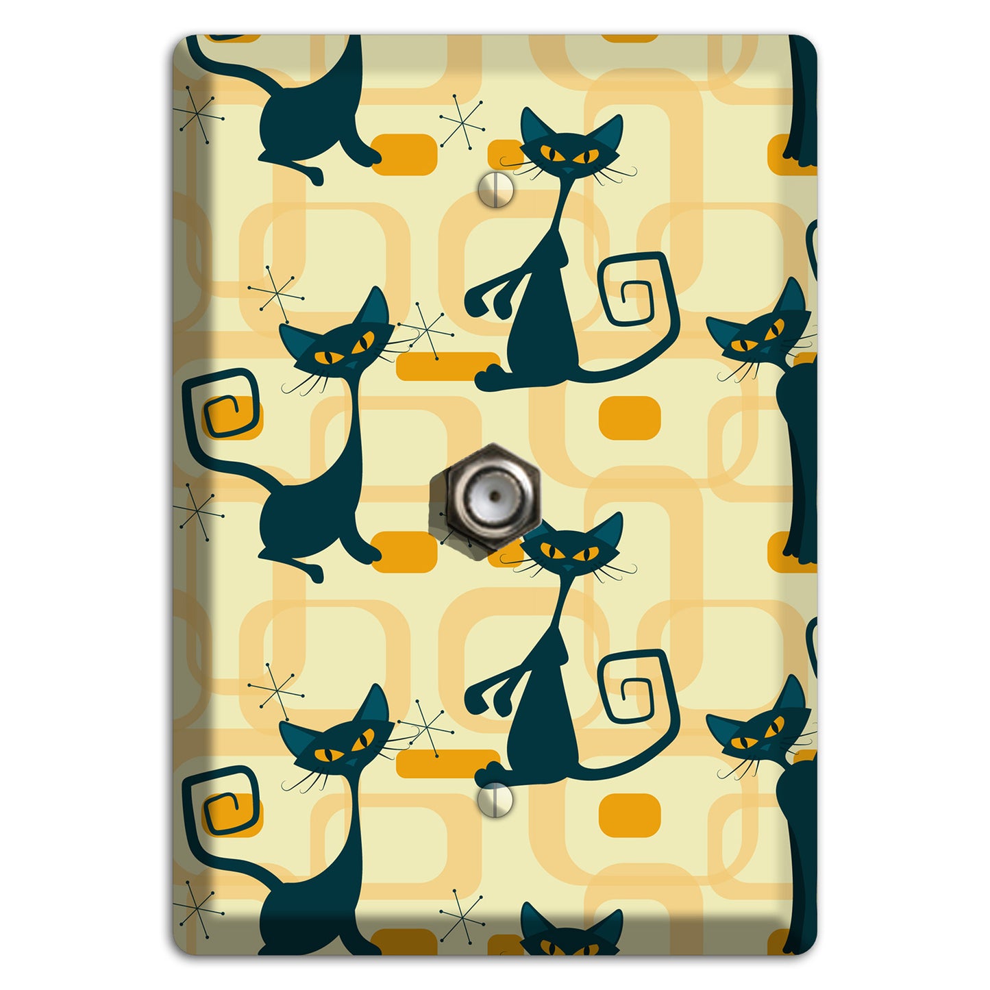 Navy Kitties Cable Wallplate