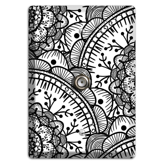 Mandala Black and White Style Q Cover Plates Cable Wallplate