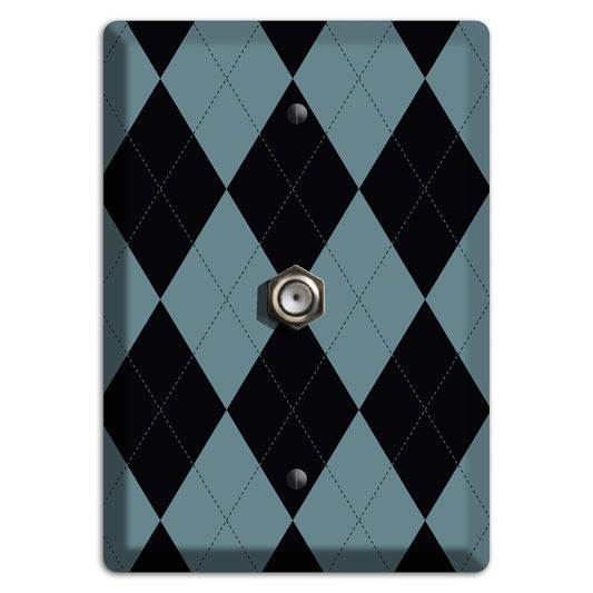 Blue and Black Argyle Cable Wallplate