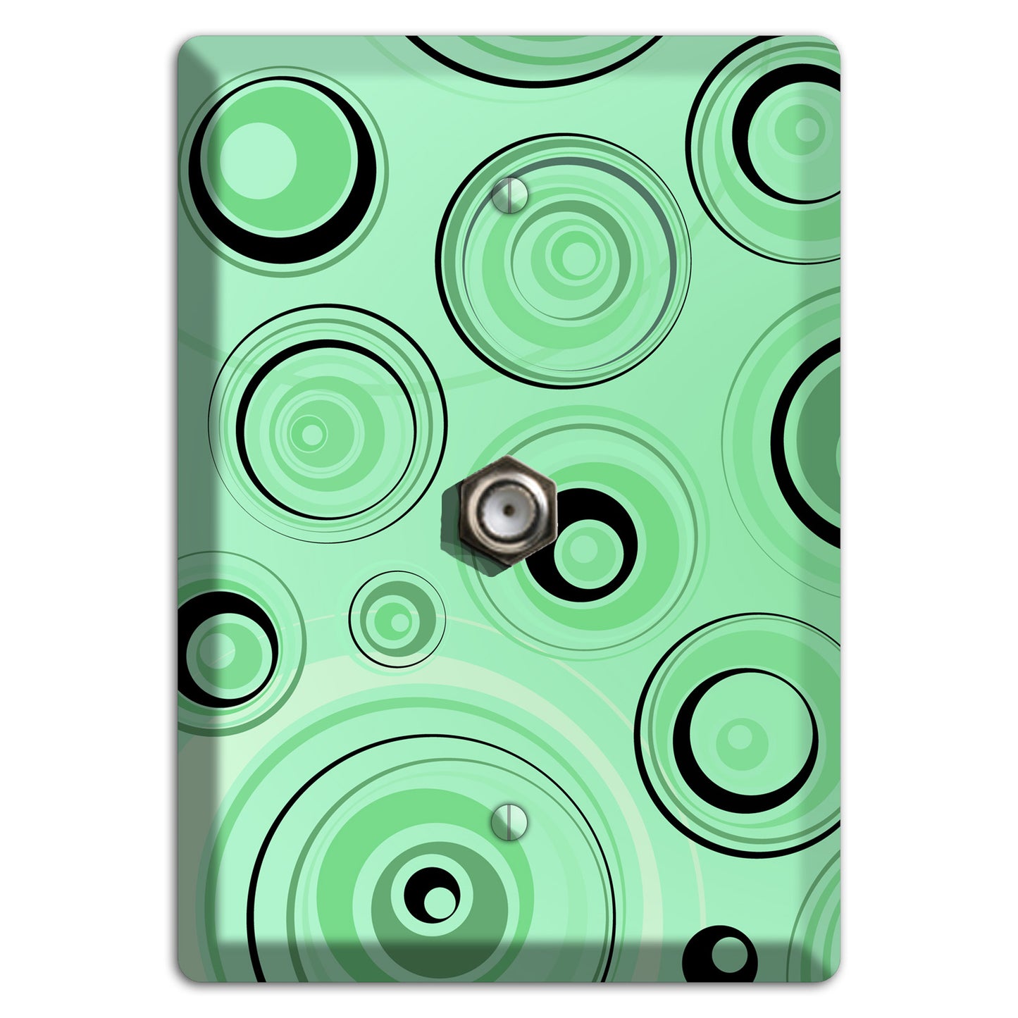 Mint Green Circles Cable Wallplate