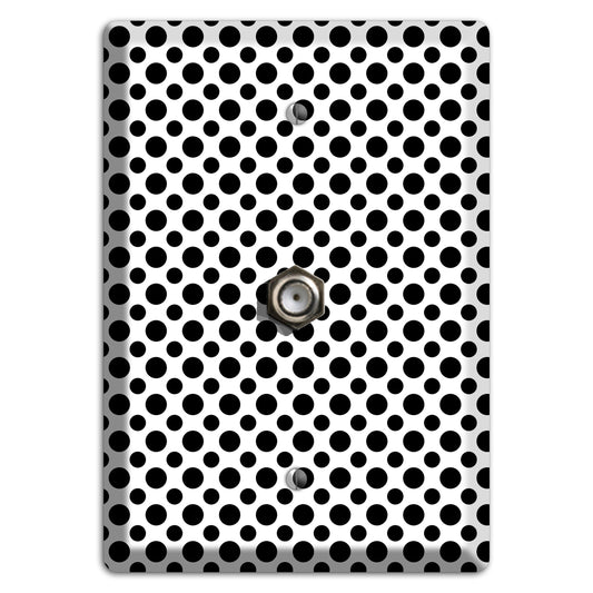 White with Black Multi Small Polka Dots Cable Wallplate