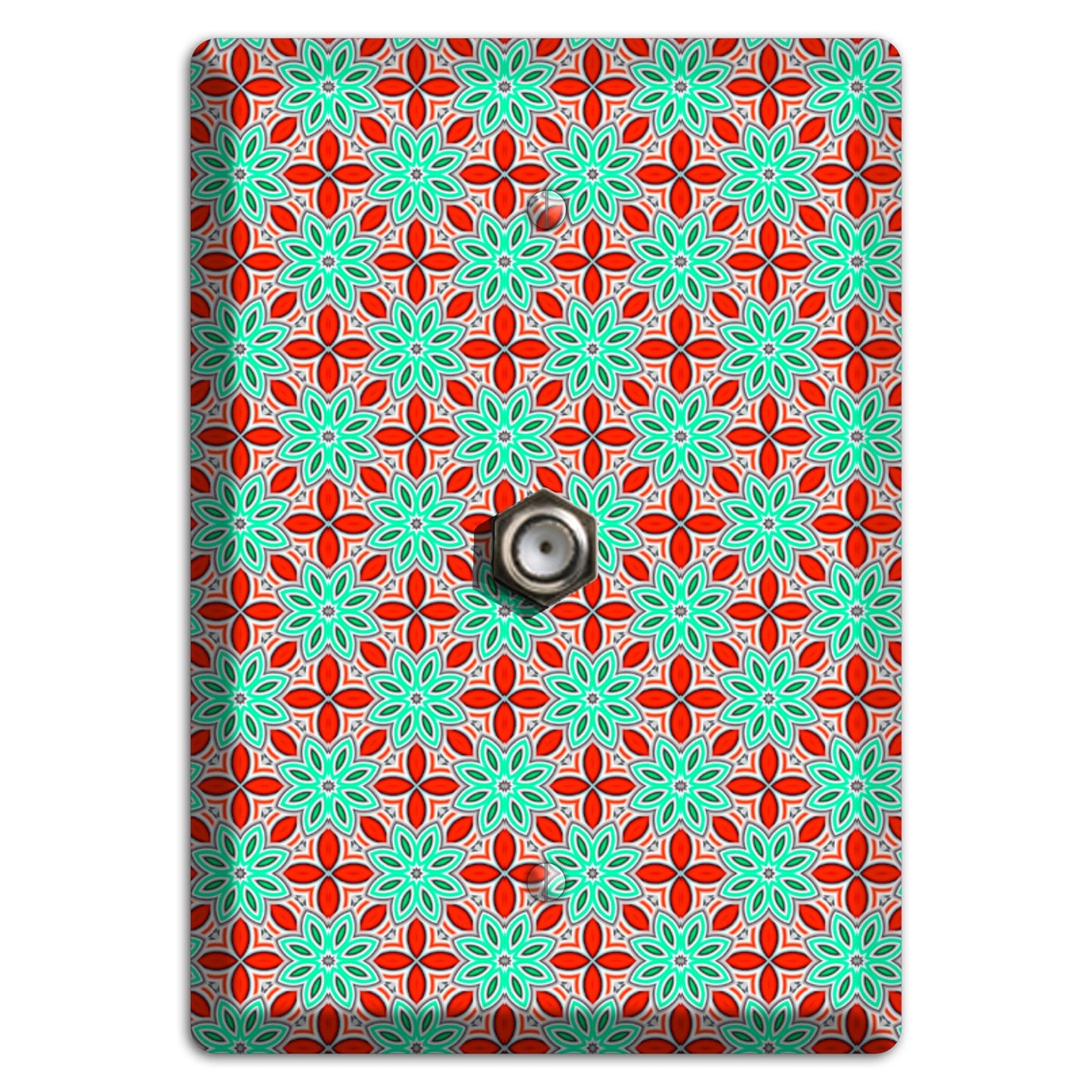 Green and Red Foulard Cable Wallplate