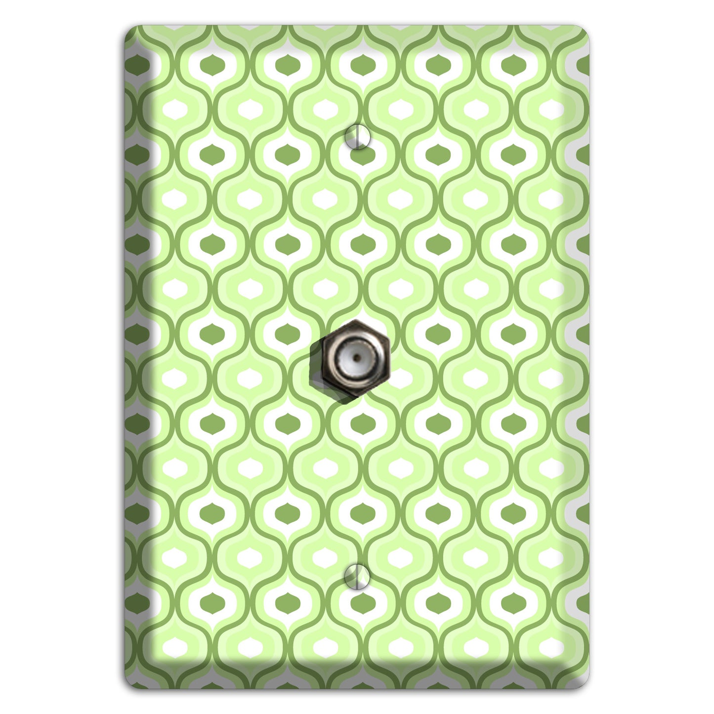 Multi Green Double Scallop 2 Cable Wallplate