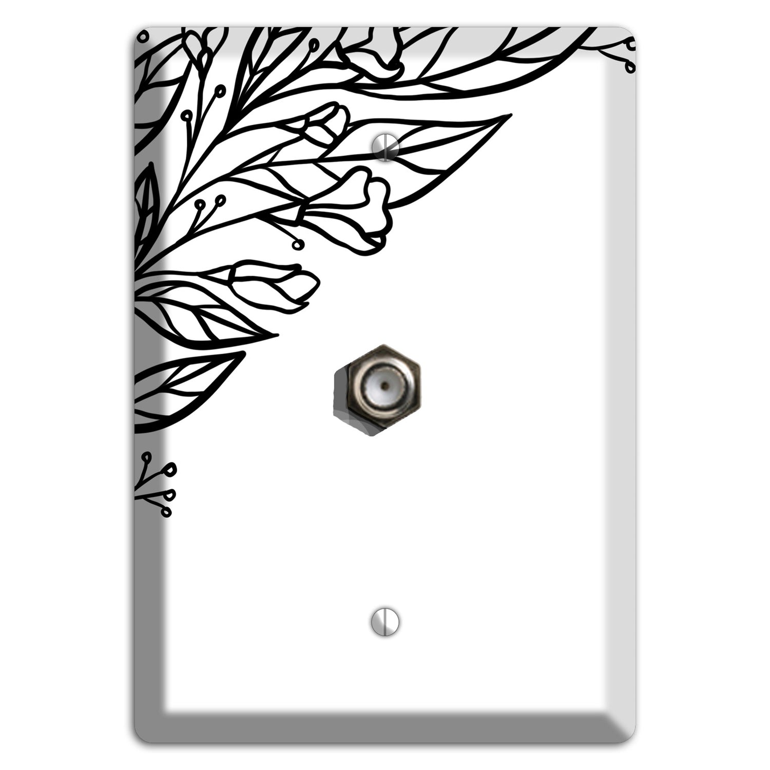 Hand-Drawn Floral 22 Cable Wallplate