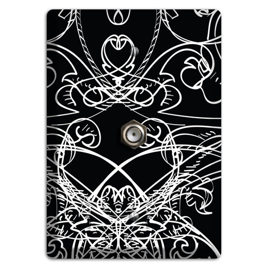 Black Deco Sketch Cable Wallplate