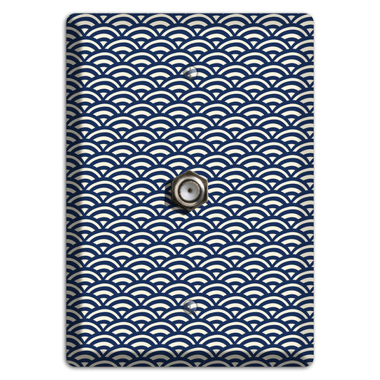 Navy Scallop Print Cable Wallplate