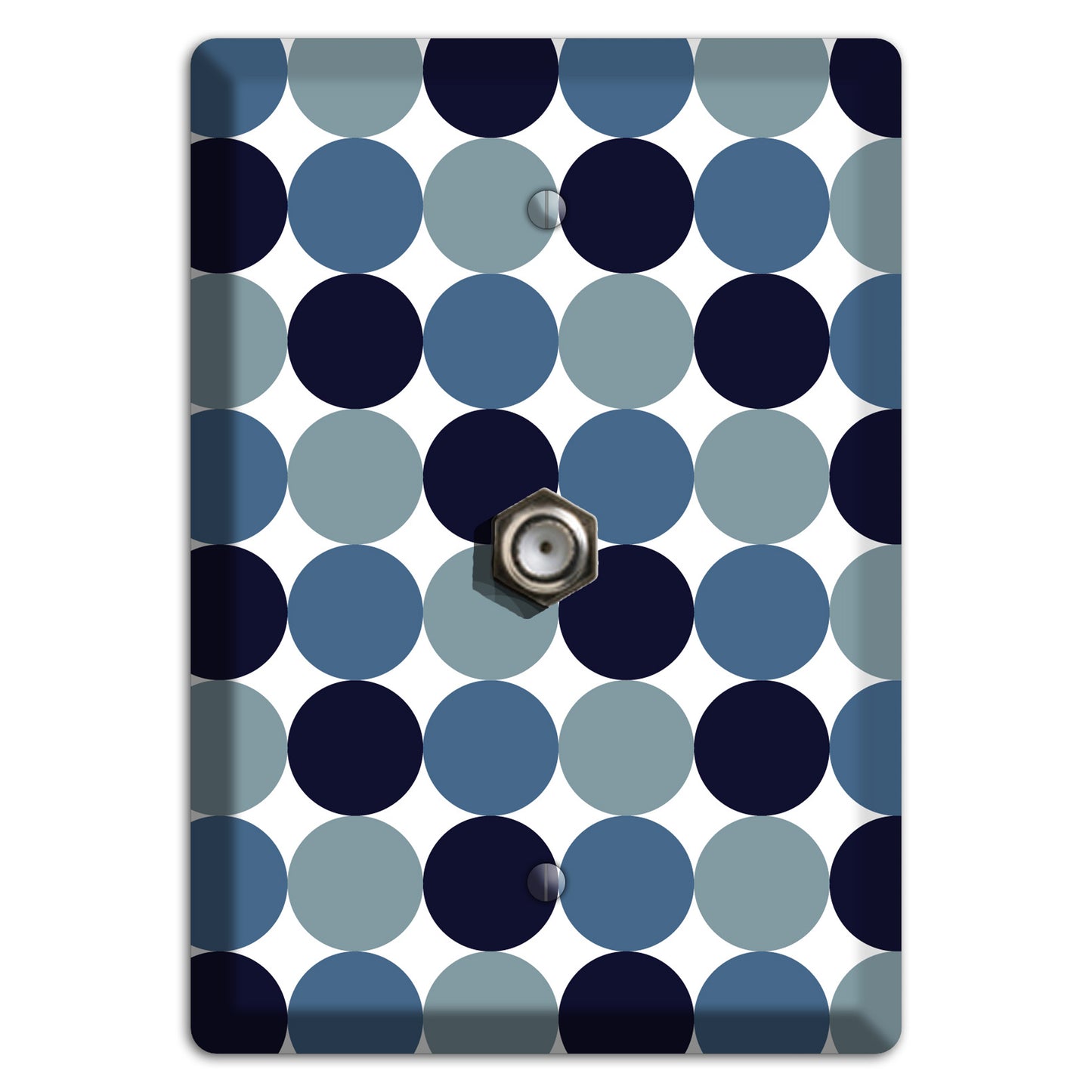 Multi Dusty Blue Tiled Dots Cable Wallplate