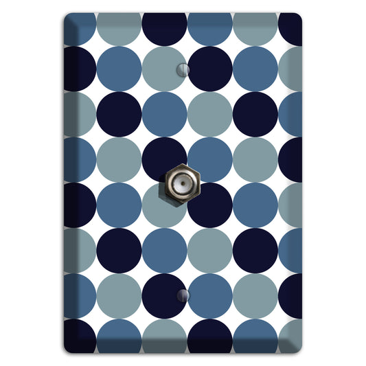 Multi Dusty Blue Tiled Dots Cable Wallplate