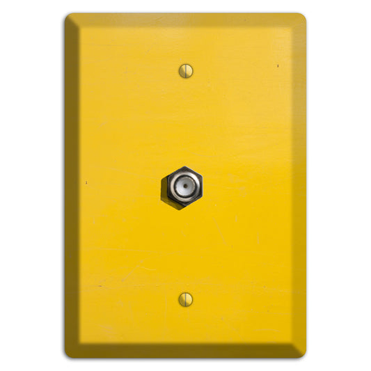 Bright Yellow Concrete Cable Wallplate