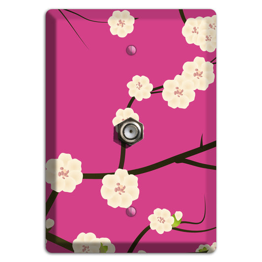 Pink Cherry Blossoms Cable Wallplate