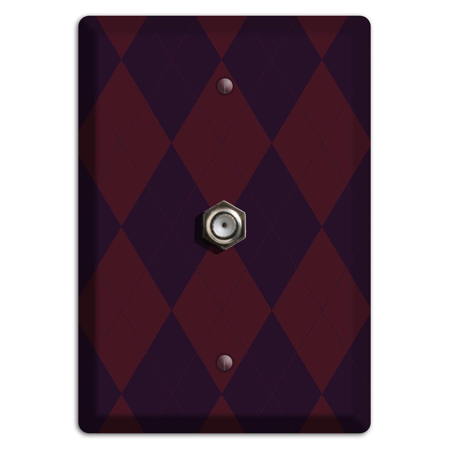 Burgundy Argyle Cable Wallplate