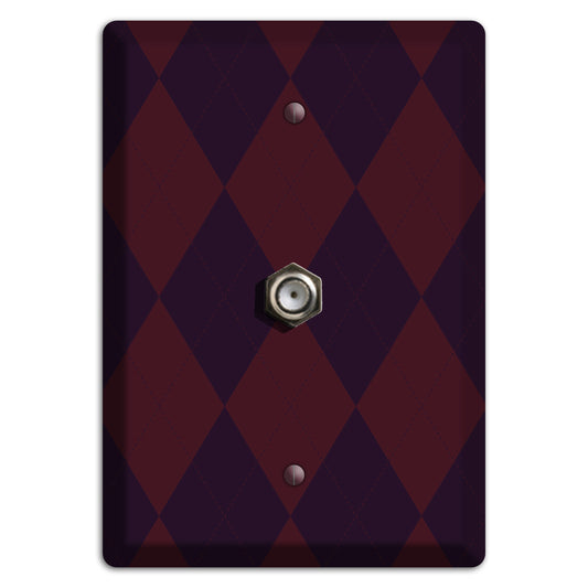 Burgundy Argyle Cable Wallplate