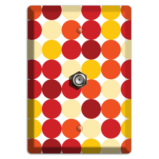 Multi Red and Beige Dots Cable Wallplate