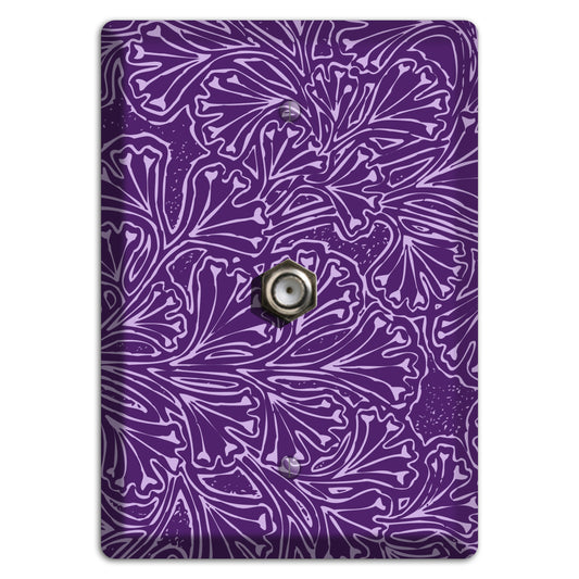 Deco Purple Interlocking Floral Cable Wallplate