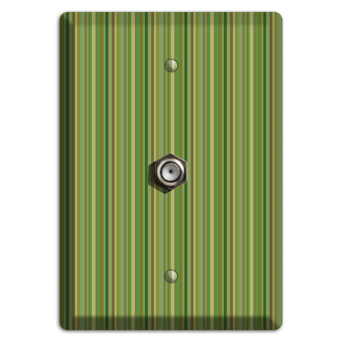 Multi Green Vertical Stripes Cable Wallplate