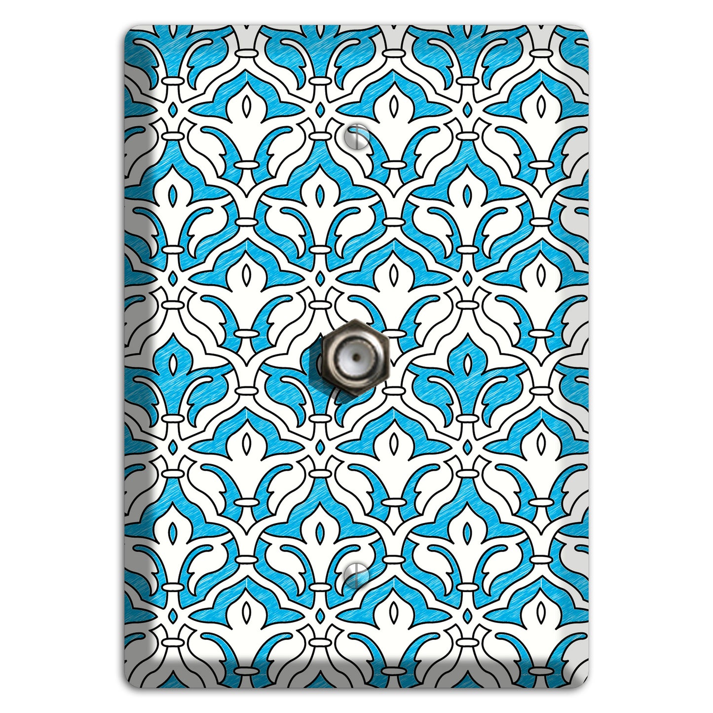 Blue Scallop Tapestry Cable Wallplate