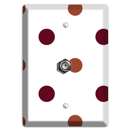 Multi Brown Medium Polka Dots Cable Wallplate