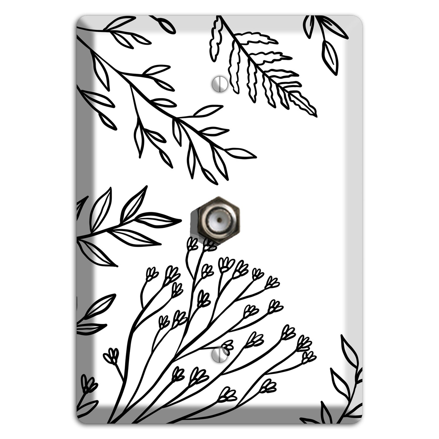 Hand-Drawn Floral 38 Cable Wallplate