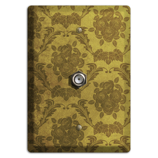 Pesto Vintage Rose Damask Cable Wallplate