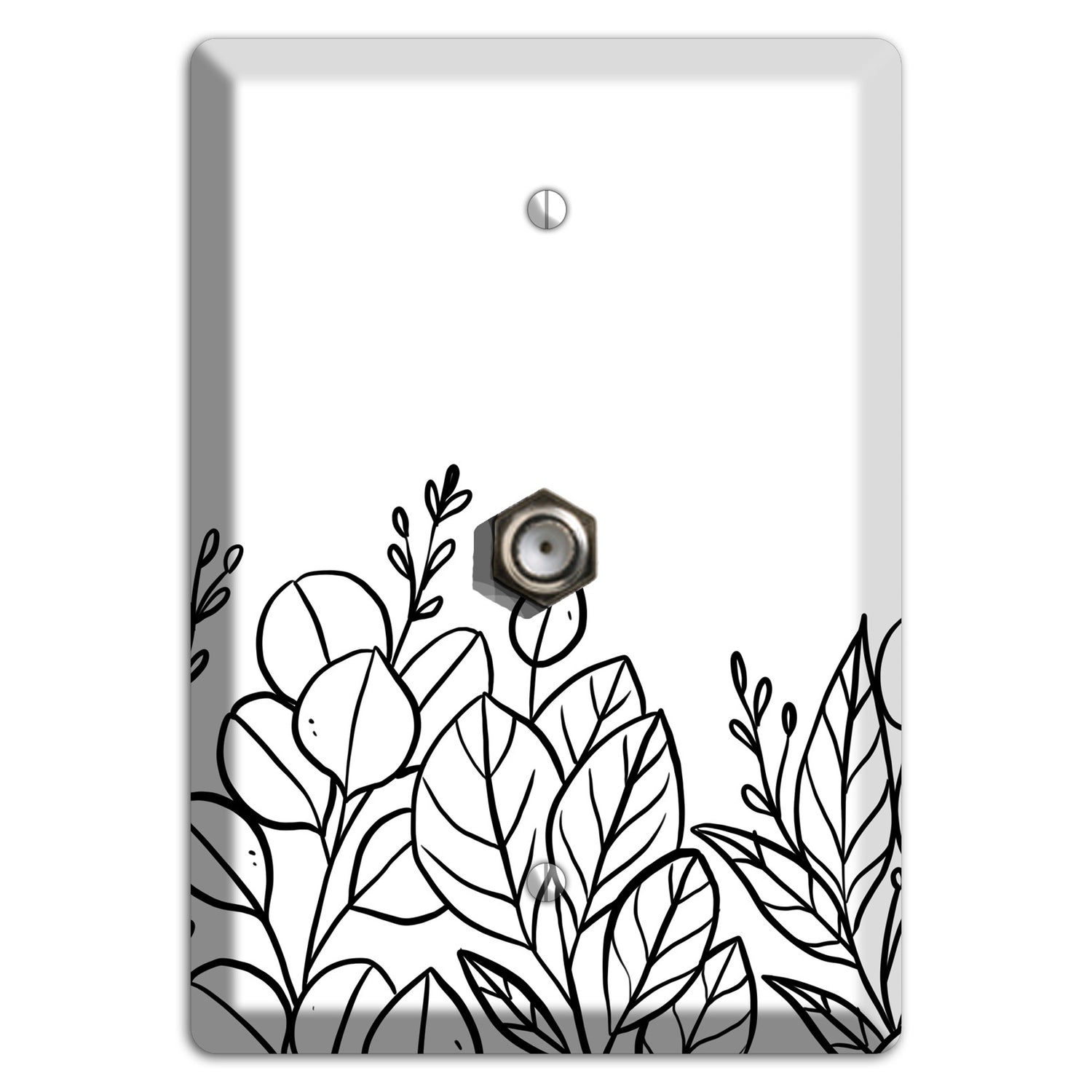 Hand-Drawn Floral 15 Cable Wallplate