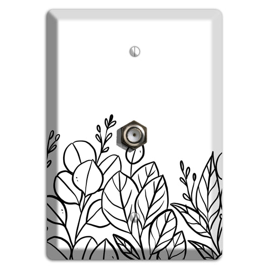 Hand-Drawn Floral 15 Cable Wallplate