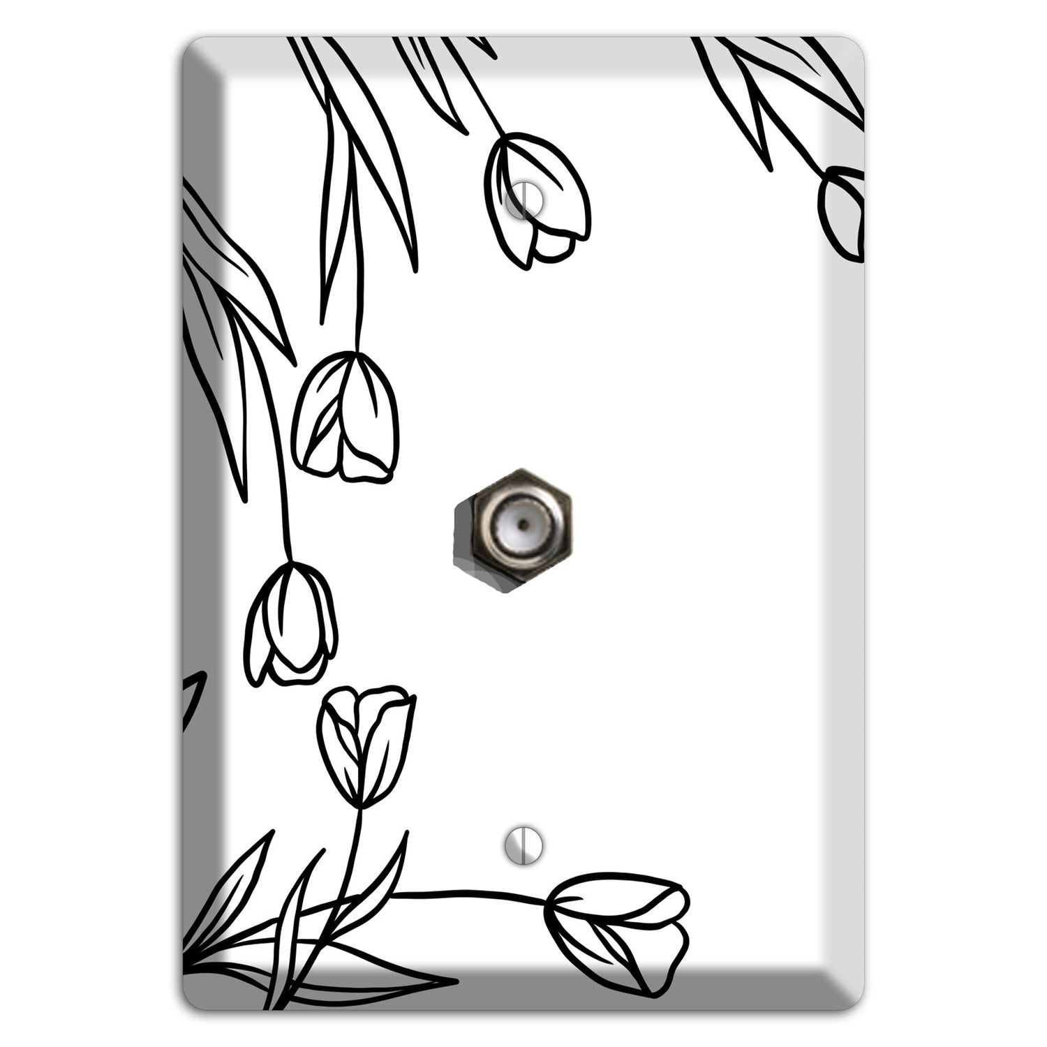 Hand-Drawn Floral 31 Cable Wallplate