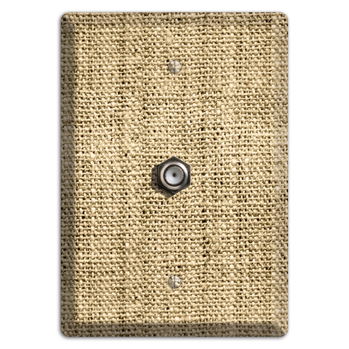 Indian Khaki Burlap Cable Wallplate