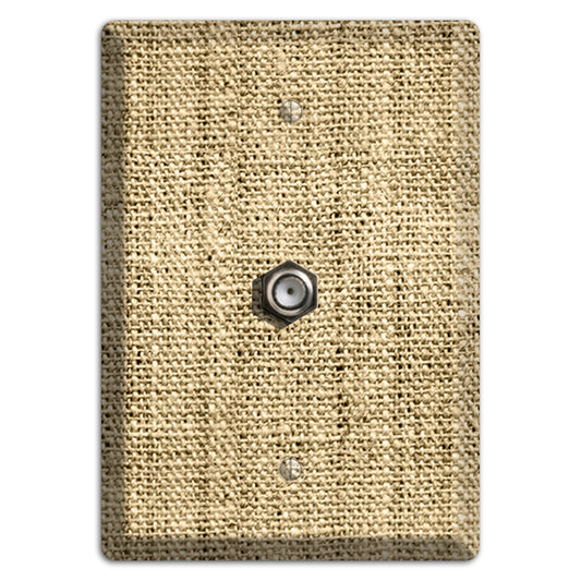 Indian Khaki Burlap Cable Wallplate