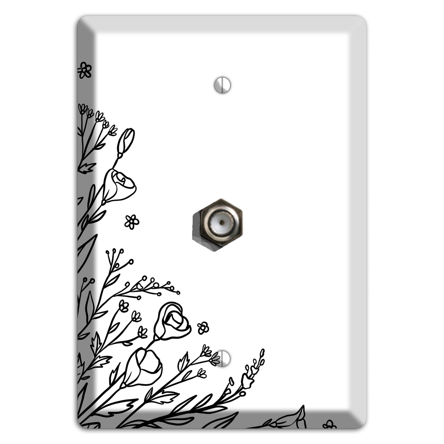 Hand-Drawn Floral 35 Cable Wallplate