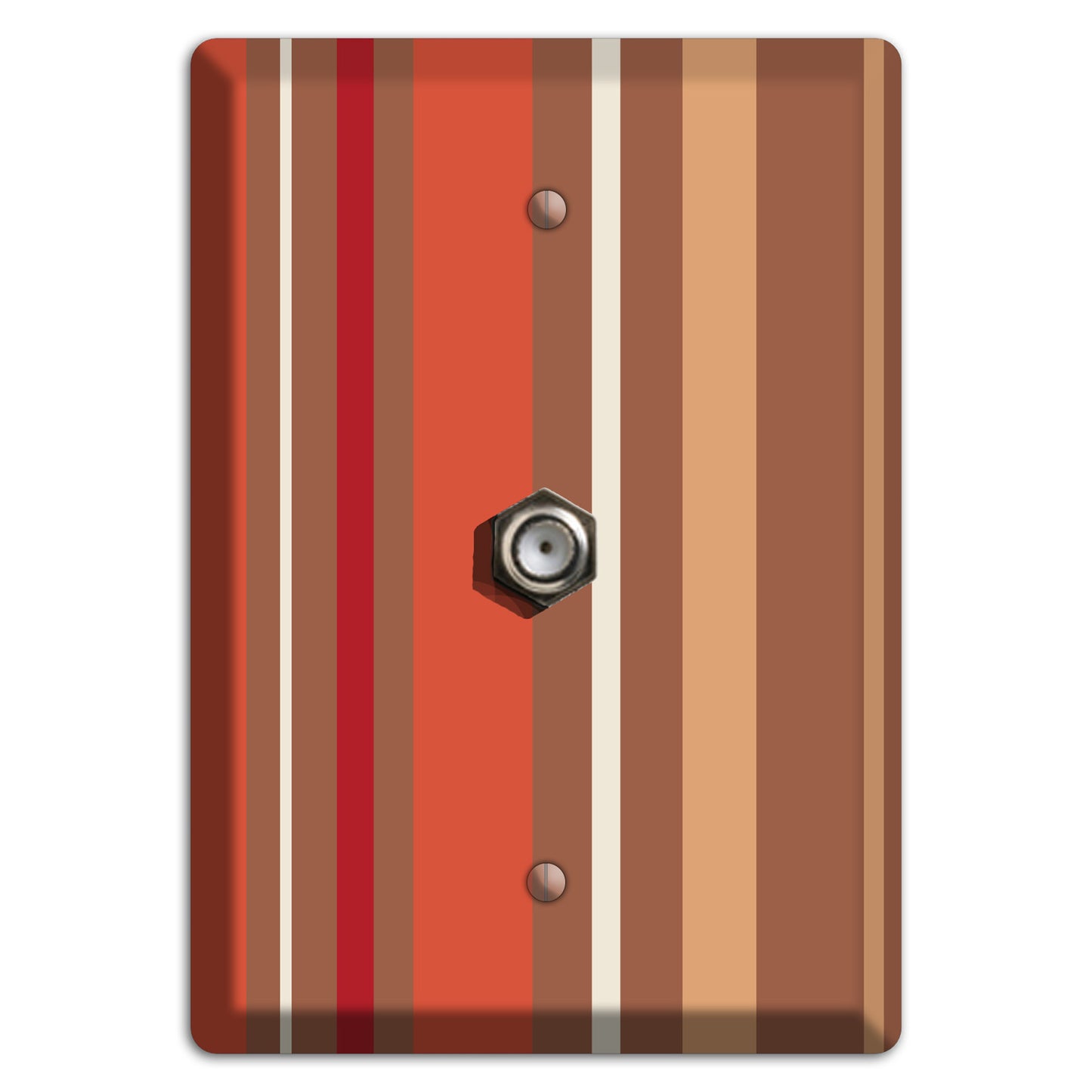 Multi Coral Vertical Stripe Cable Wallplate