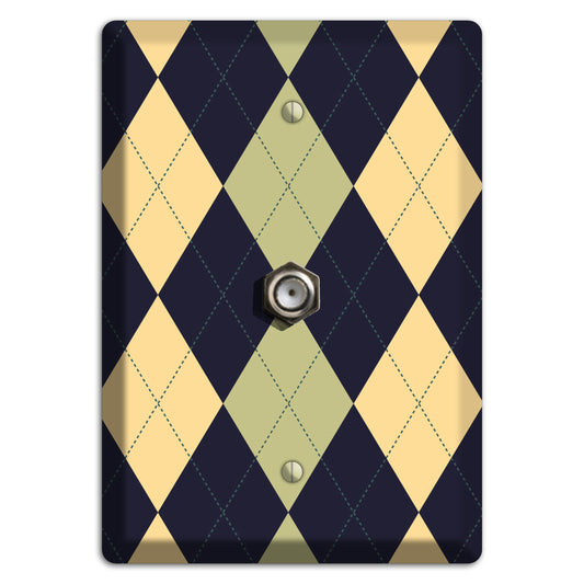 Yellow and Tan Argyle Cable Wallplate