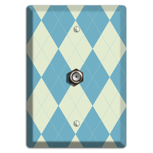 Mustard and Black Plaid Cable Wallplate