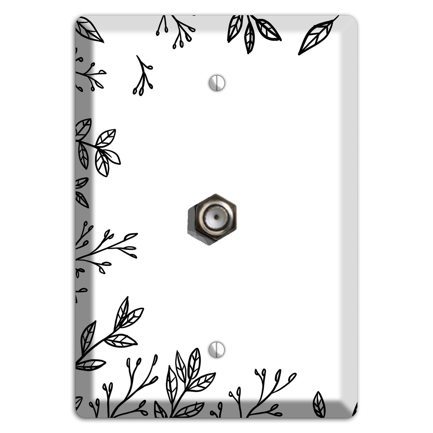 Hand-Drawn Floral 29 Cable Wallplate